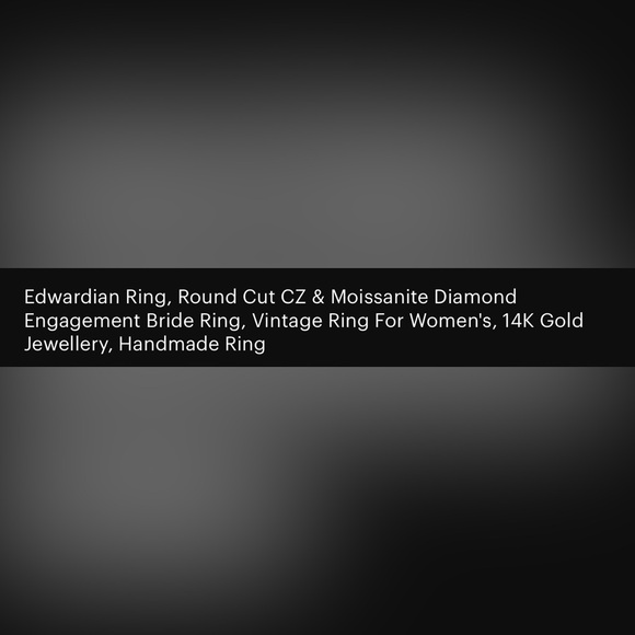 Edwardian Ring, Round Cut CZ & Moissanite Diamond - Picture 12 of 12